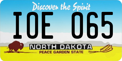 ND license plate IOE065