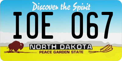 ND license plate IOE067