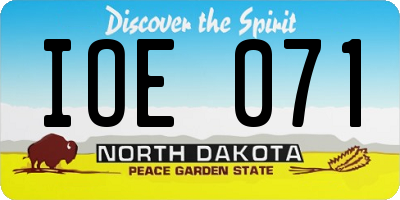 ND license plate IOE071