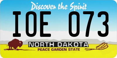 ND license plate IOE073