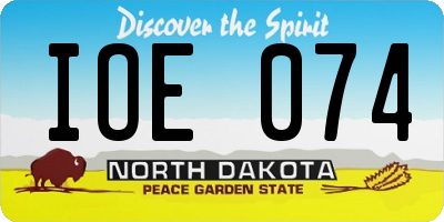 ND license plate IOE074