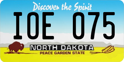 ND license plate IOE075