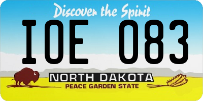 ND license plate IOE083
