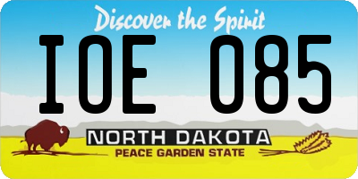 ND license plate IOE085
