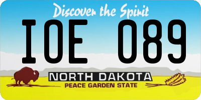 ND license plate IOE089