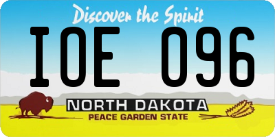 ND license plate IOE096