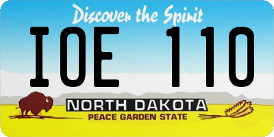 ND license plate IOE110