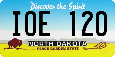 ND license plate IOE120