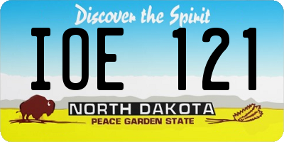 ND license plate IOE121