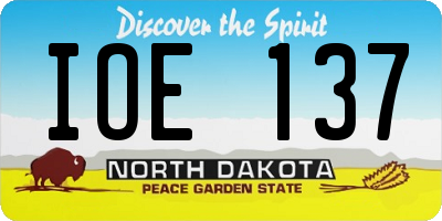 ND license plate IOE137