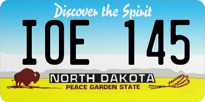 ND license plate IOE145