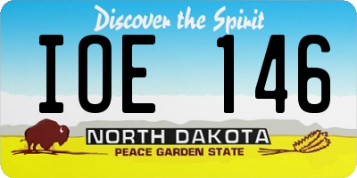 ND license plate IOE146