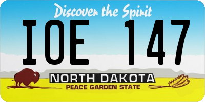 ND license plate IOE147