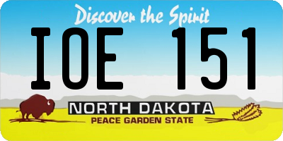 ND license plate IOE151