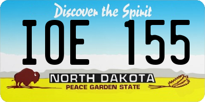 ND license plate IOE155