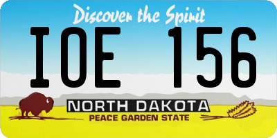 ND license plate IOE156
