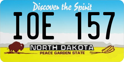 ND license plate IOE157