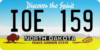 ND license plate IOE159