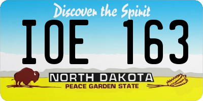 ND license plate IOE163