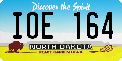 ND license plate IOE164