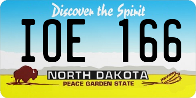 ND license plate IOE166