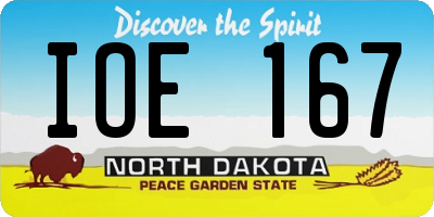 ND license plate IOE167