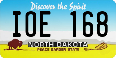 ND license plate IOE168