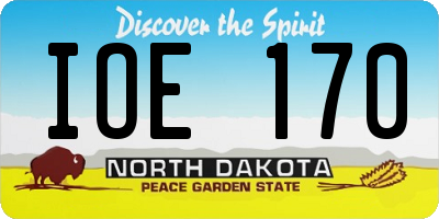 ND license plate IOE170