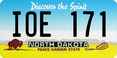 ND license plate IOE171