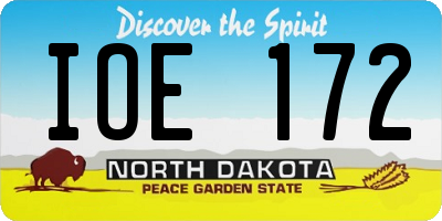 ND license plate IOE172