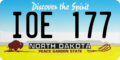 ND license plate IOE177