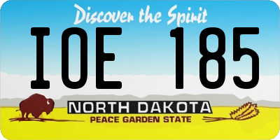 ND license plate IOE185