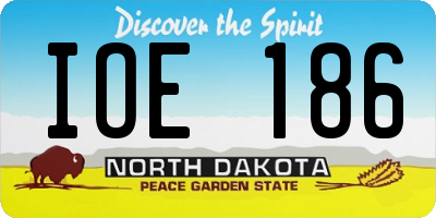 ND license plate IOE186