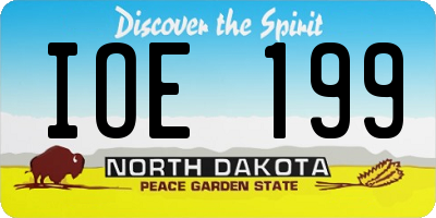 ND license plate IOE199