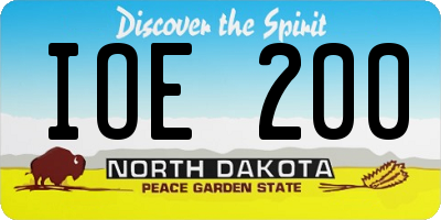 ND license plate IOE200
