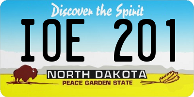 ND license plate IOE201