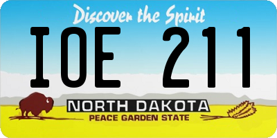 ND license plate IOE211