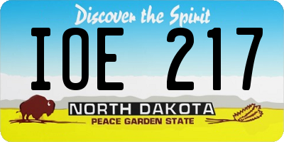 ND license plate IOE217