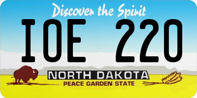 ND license plate IOE220