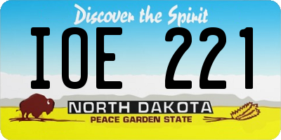 ND license plate IOE221