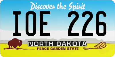 ND license plate IOE226