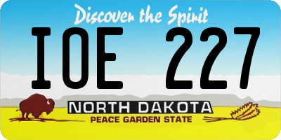 ND license plate IOE227