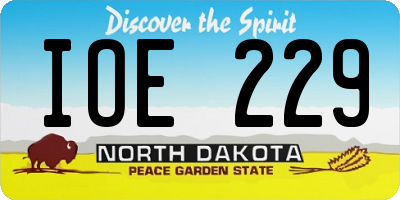 ND license plate IOE229