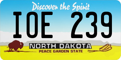 ND license plate IOE239