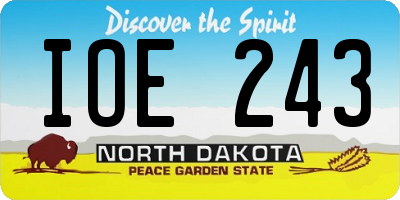 ND license plate IOE243