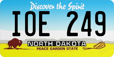 ND license plate IOE249