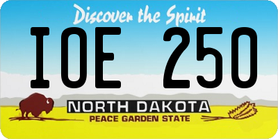 ND license plate IOE250