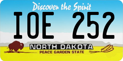 ND license plate IOE252
