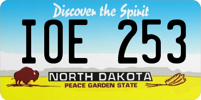 ND license plate IOE253