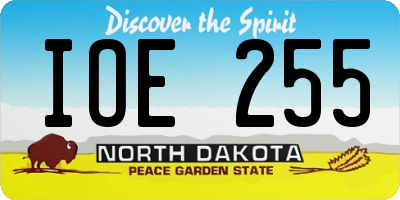 ND license plate IOE255